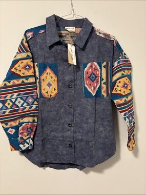 Newin Southwestern Aztec Print Shacket